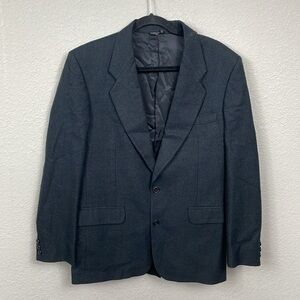 Pierre Cardin Paris Wool Blazer Jacket Charcoal Heathered Gray Sz 38R